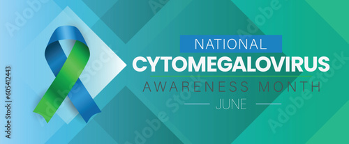 National Cytomegalovirus Awareness Month. Observed in the month of June annually. Vector banner, poster.
