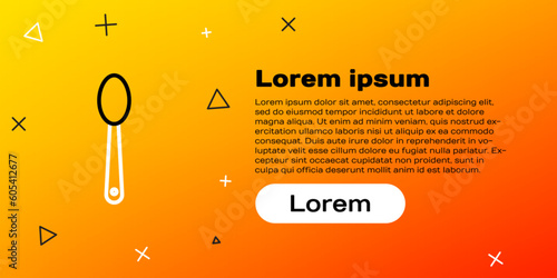 Line Heroin in a spoon icon isolated on yellow background. Concept of drug addiction and dependence from the narcotic. Junkie lifestyle. Colorful outline concept. Vector Illustration