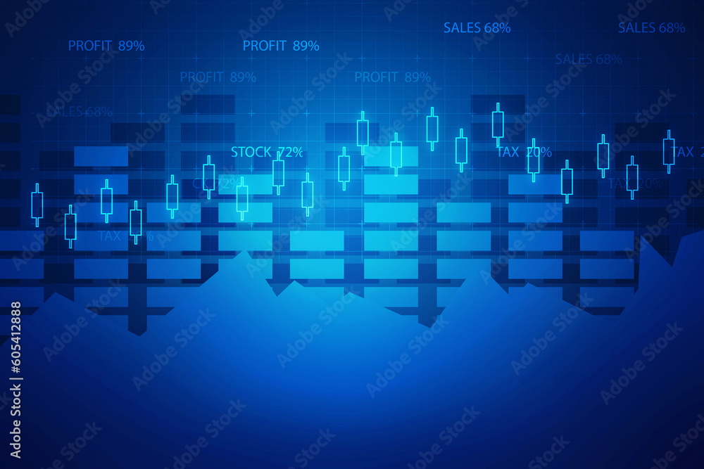2d rendering Stock market online business concept. business Graph 2d rendering Stock market online business concept. business Graph