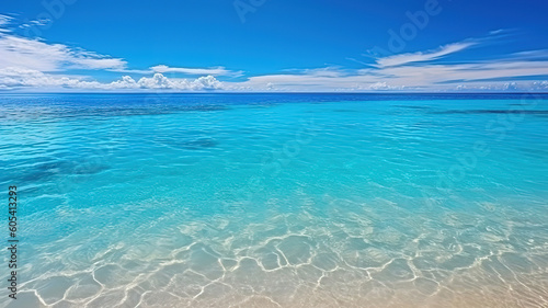 Transparent ocean water on the beach. Generative ai