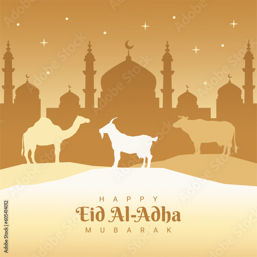 eid al adha poster template islamic background