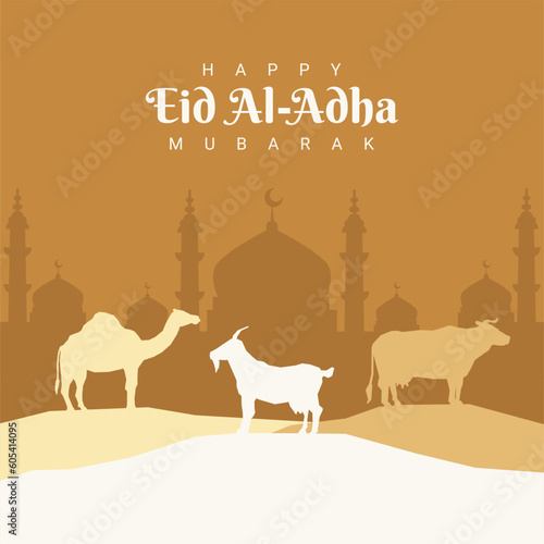 happy eid al adha poster template islamic holiday