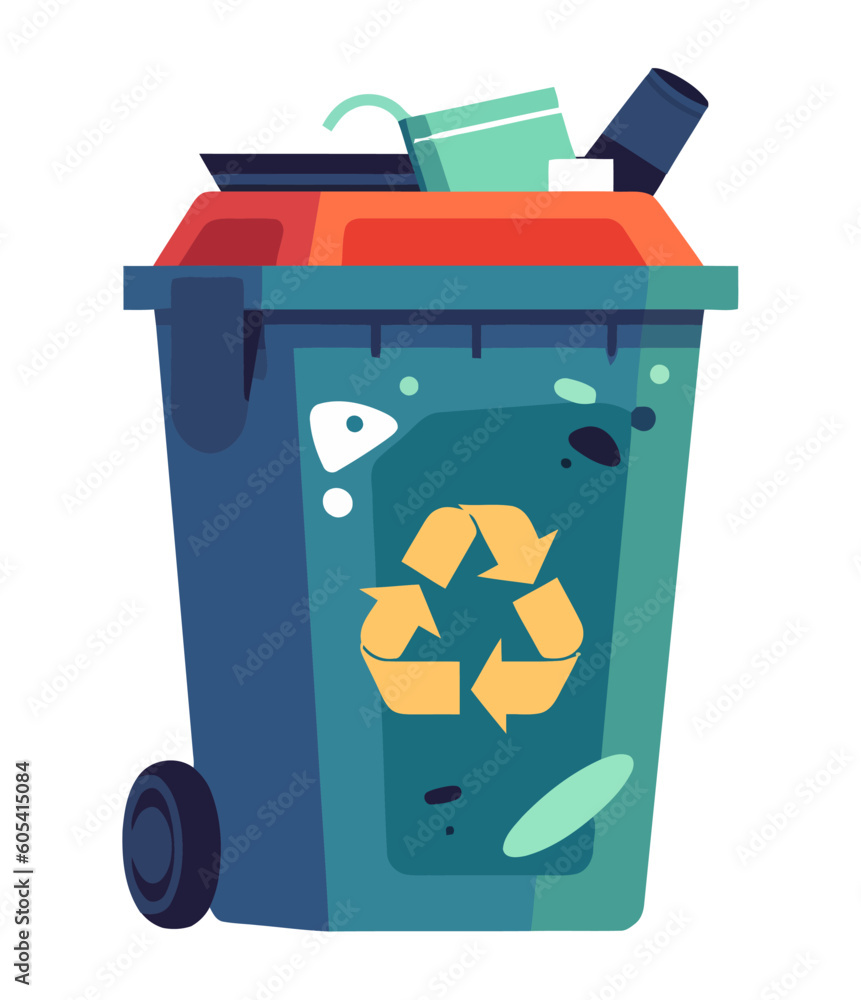 Garbage can, recycling bin, nature care Stock Vector Adobe Stock