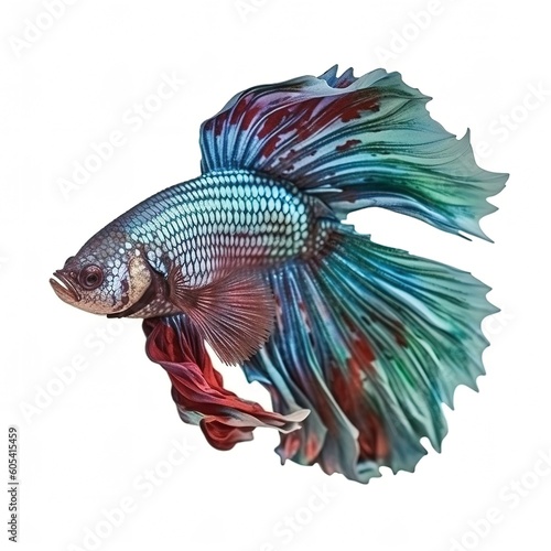 Betta fish isolated on white background, generate ai