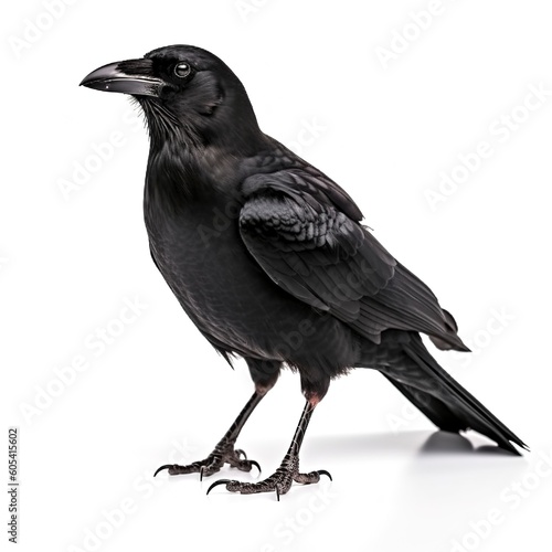 Crow isolated on white background, generate ai