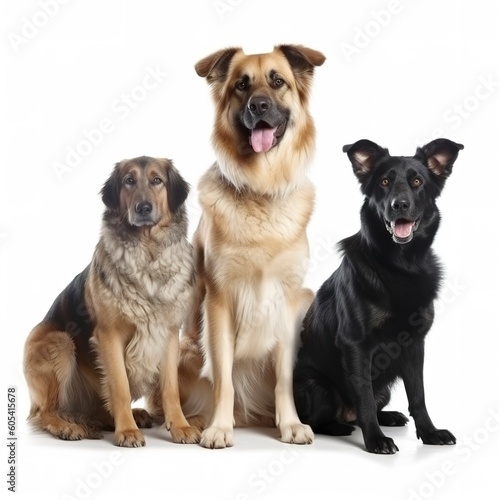 dogs isolated on white background  generate ai