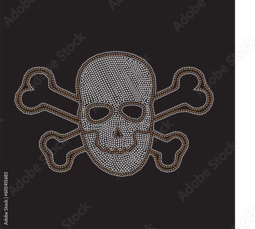 Shining diamond luxury white skull, jewel, crystal, fashion and glamor, vector illustration