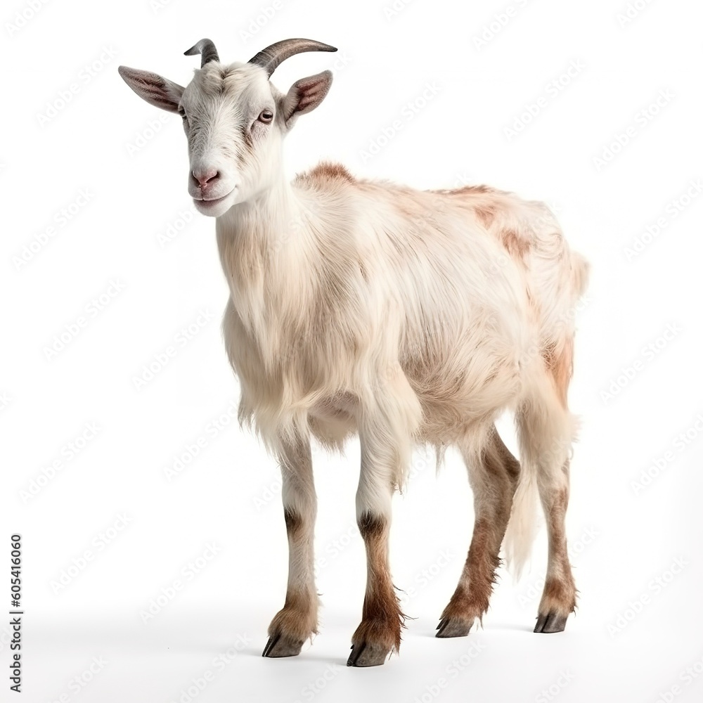 Goat isolated on white background, generate ai Goat isolated on white background, generate ai