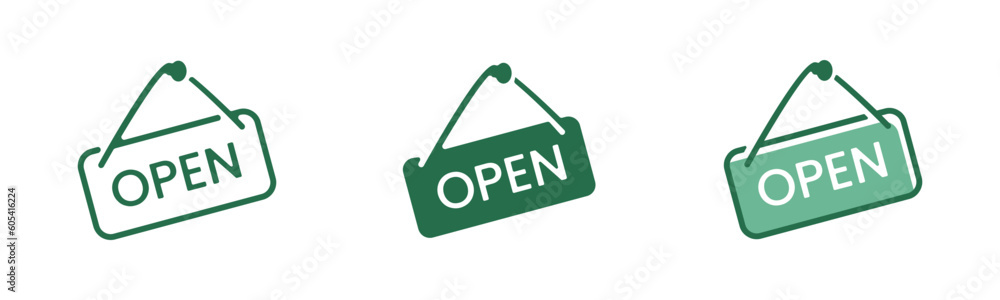 simple open sign welcome shop icon vector simple open sign welcome shop icon vector