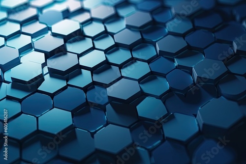 Abstract 3D futuristic surface concept with hexagons.AI Generated