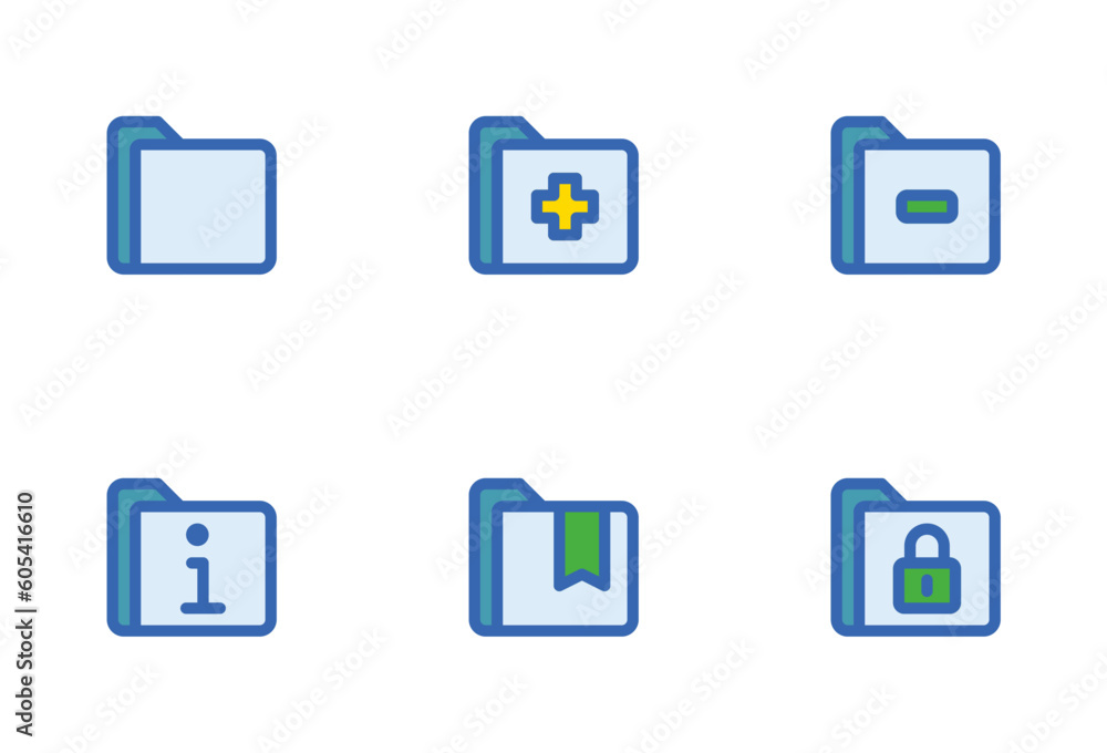 set of files and folder icons set of files and folder icons