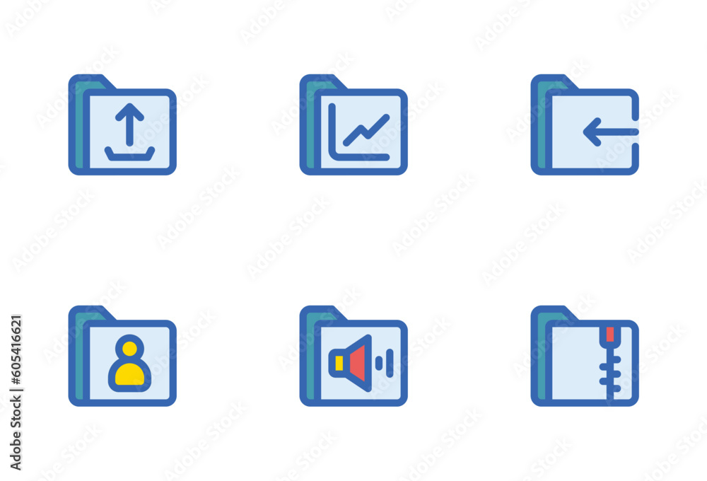 set of files and folder icons set of files and folder icons