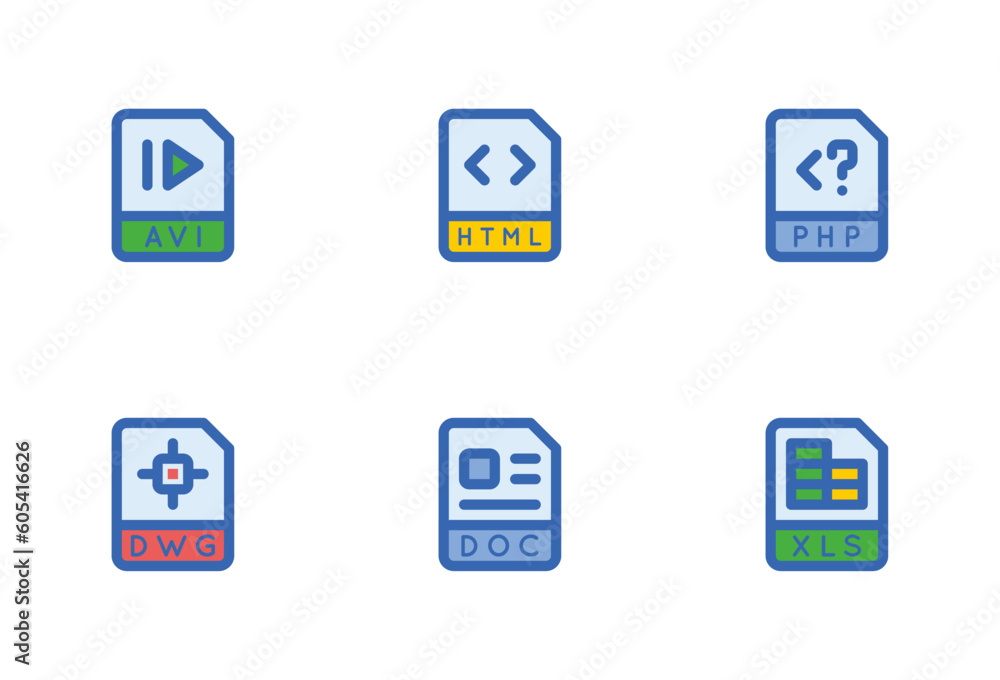 set of files and folder icons