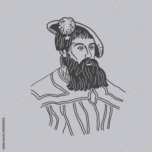 VECTORS. Illustration of Gustav Vasa, considered to rank among Sweden's greatest kings