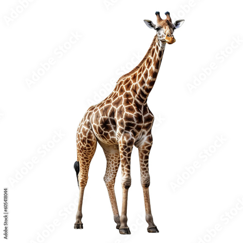 Giraffe isolate on transparent background Generative AI