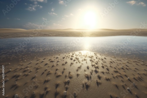 sunset on the beach Generative Ai