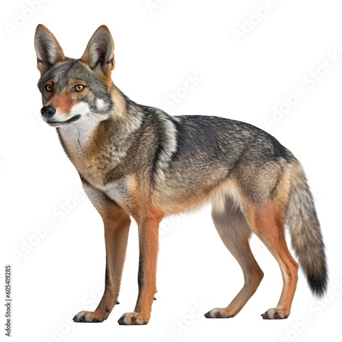 Jackal isolated on white background, generate ai © MstAsma