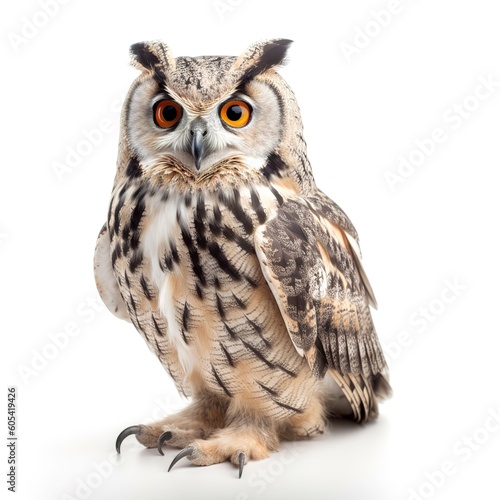 Owl isolated on white background, generate ai