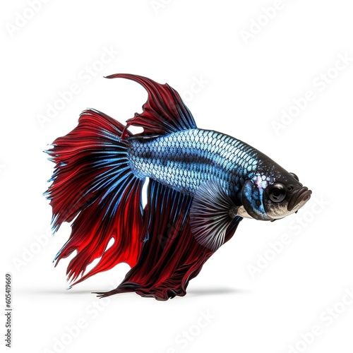 Siamese fighting fish isolated on white background, generate ai