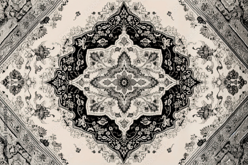 Fototapeta premium Generative AI illustration Retro Persian Carpet Design in different colors