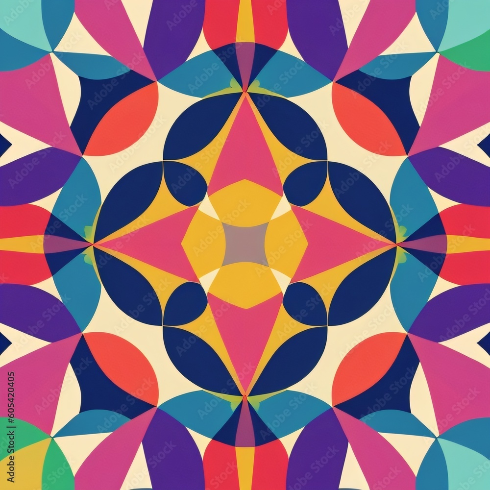 abstract background with geometric patterns and vibrant colors, Generated Ai 