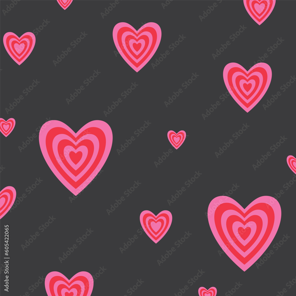 Hearts on grey background 
