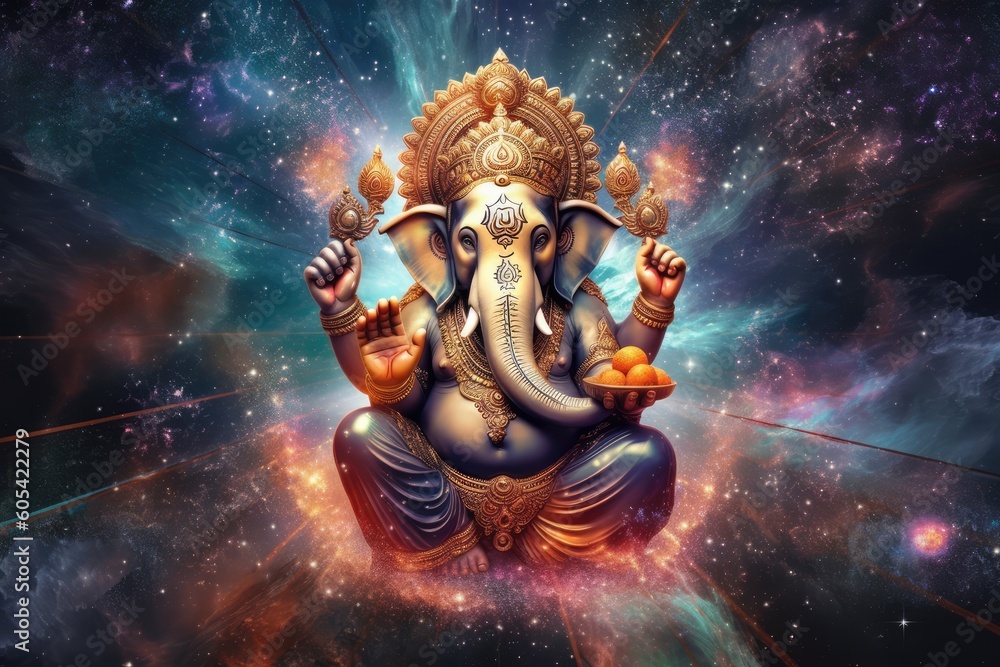 Divine Splendor: Captivating Image of Lord Ganesha, generative AI