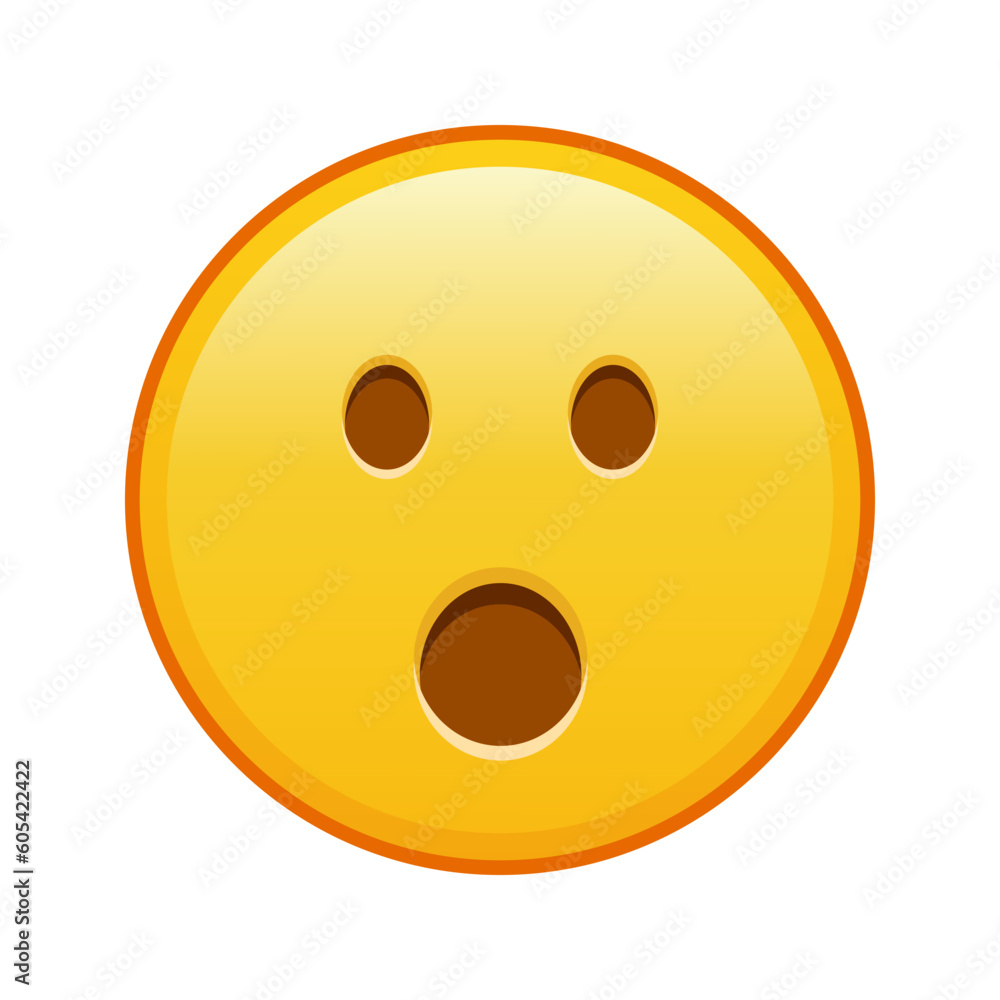 Fototapeta premium Face with open mouth Large size of yellow emoji smile