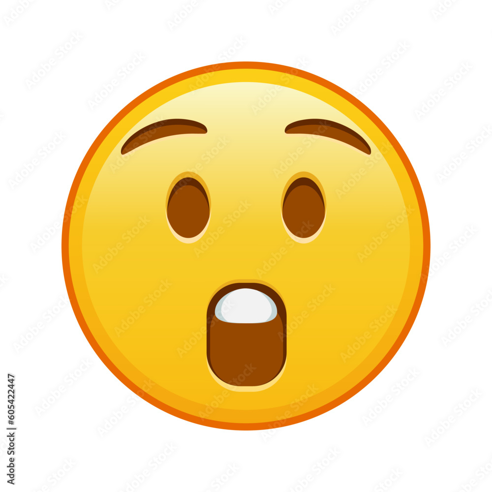 Fototapeta premium Face with open mouth Large size of yellow emoji smile