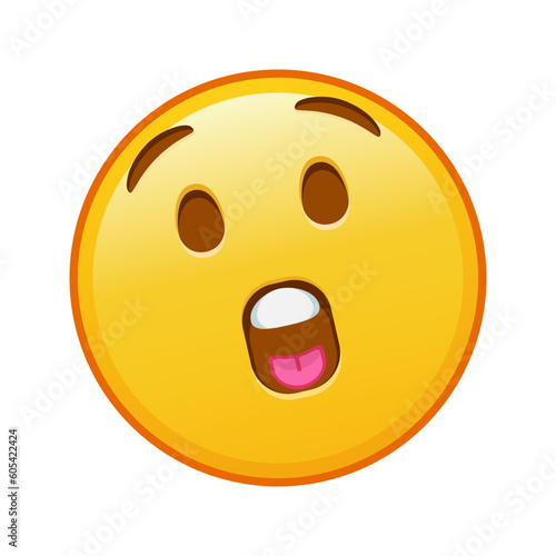 Face with open mouth Large size of yellow emoji smile