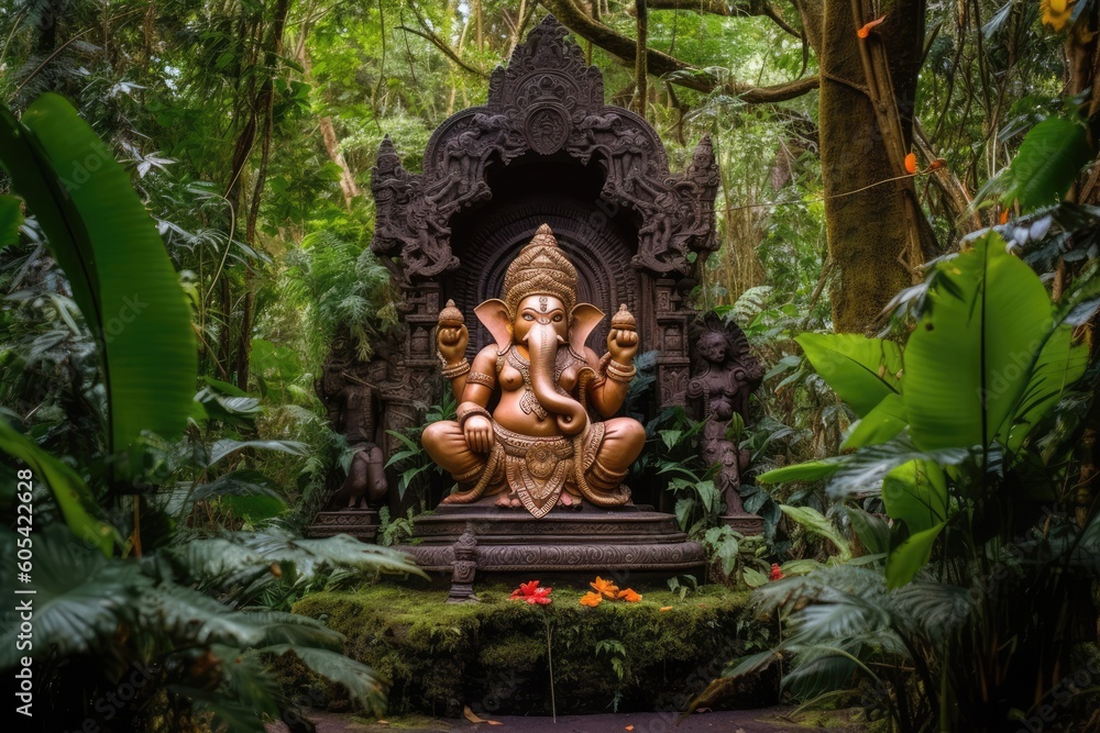 Divine Splendor: Captivating Image of Lord Ganesha, generative AI