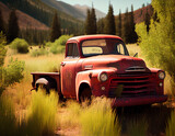Lost in Time: A Rustic Red Truck Tells Its Story in the Heart of Nature