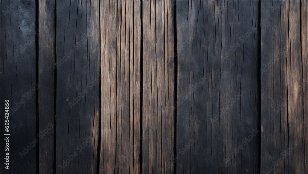 Old wood background, dark wooden abstract texture, generative ai - obrazy, fototapety, plakaty 