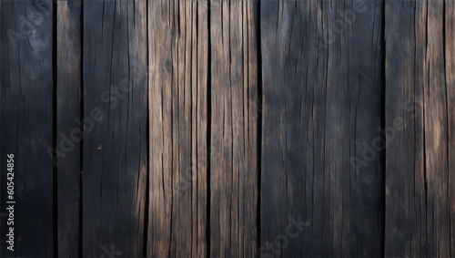 Old wood background, dark wooden abstract texture, generative ai