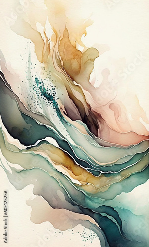 Abstract watercolor art wav...