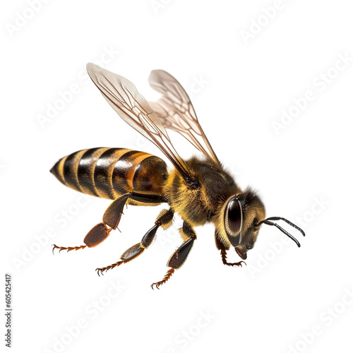 Honey bee on isolated background Generative AI
