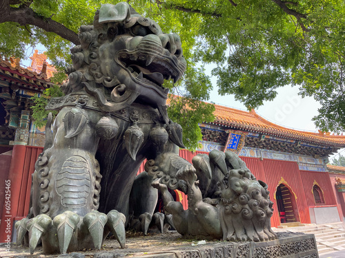 Lama Temple Lion, Beijing, China photo