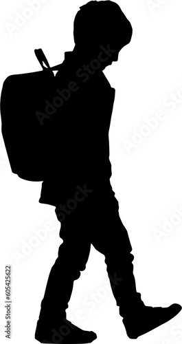 silhouette child go to school photo