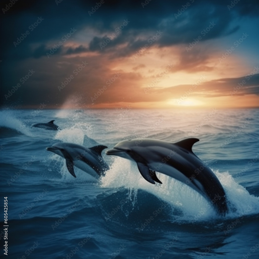 Obraz premium dolphin jumping out of the water