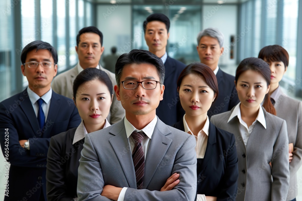 An illustration of a group of business people , AI Generated An illustration of a group of business people , AI Generated