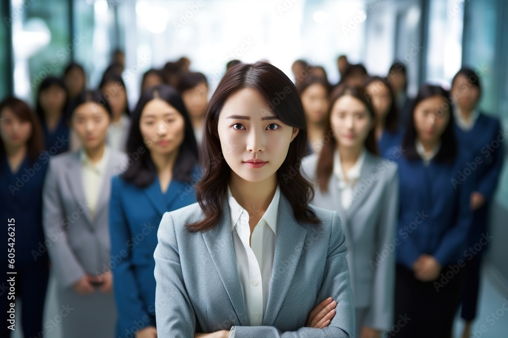 An illustration of a group of business people , AI Generated An illustration of a group of business people , AI Generated