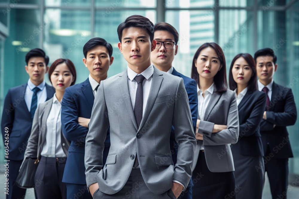 An illustration of a group of business people , AI Generated An illustration of a group of business people , AI Generated