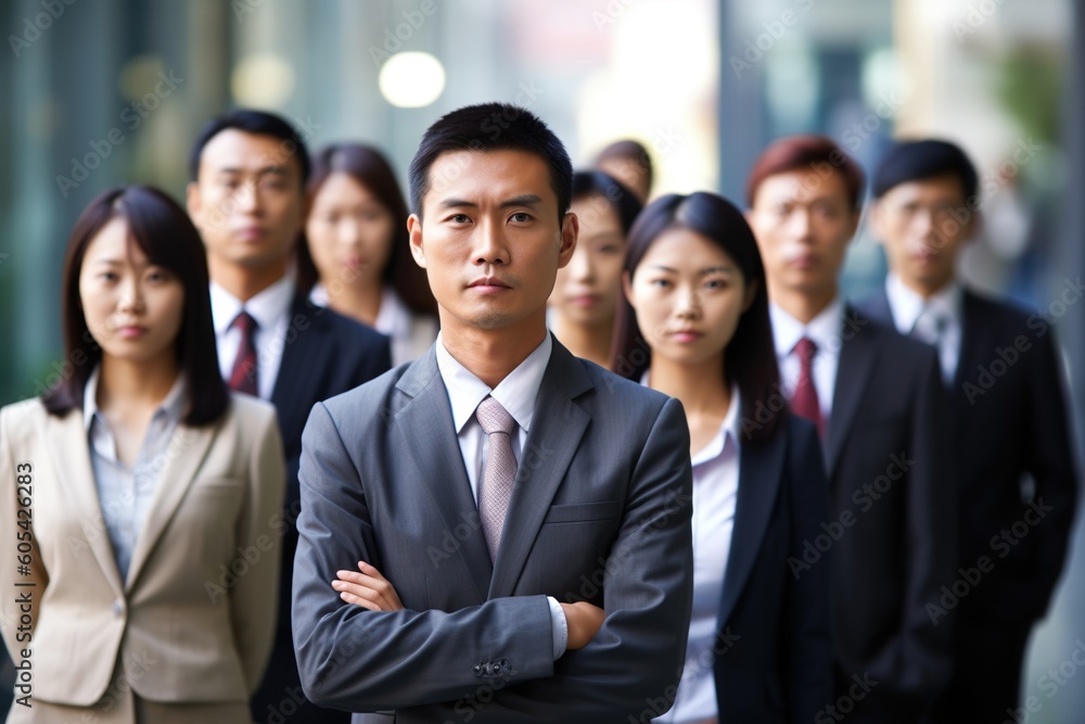 An illustration of a group of business people , AI Generated An illustration of a group of business people , AI Generated