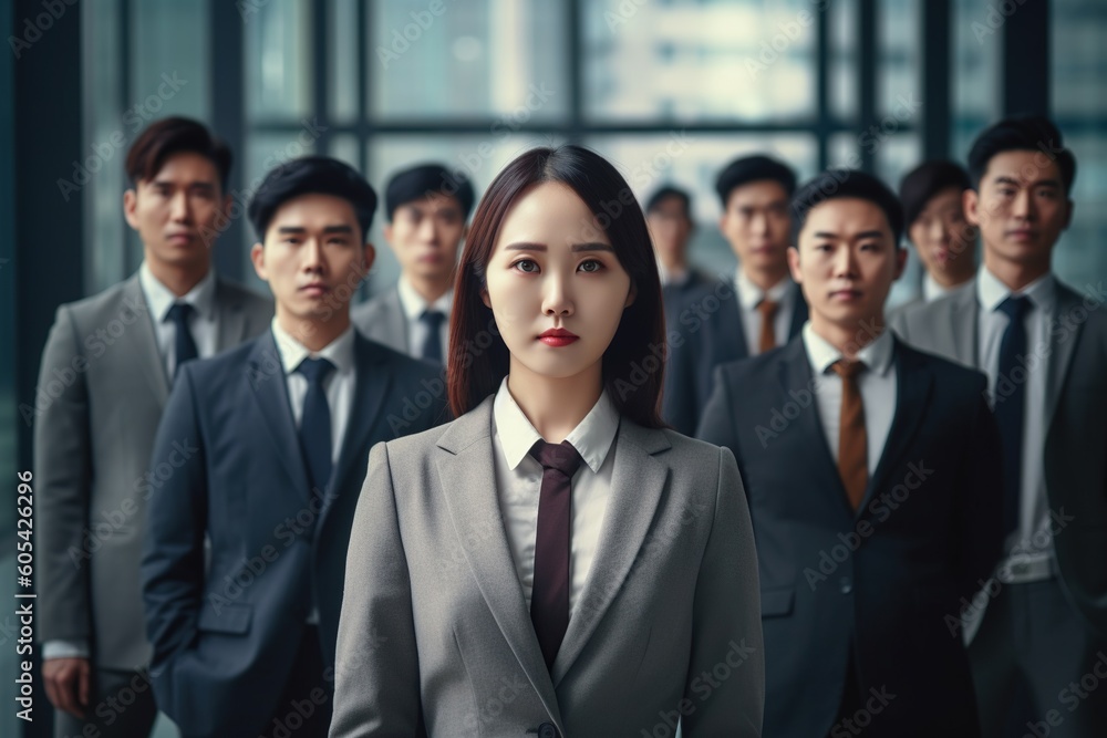 An illustration of a group of business people , AI Generated An illustration of a group of business people , AI Generated