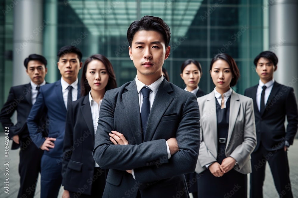 An illustration of a group of business people , AI Generated An illustration of a group of business people , AI Generated