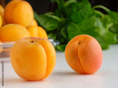 apricots on the table
