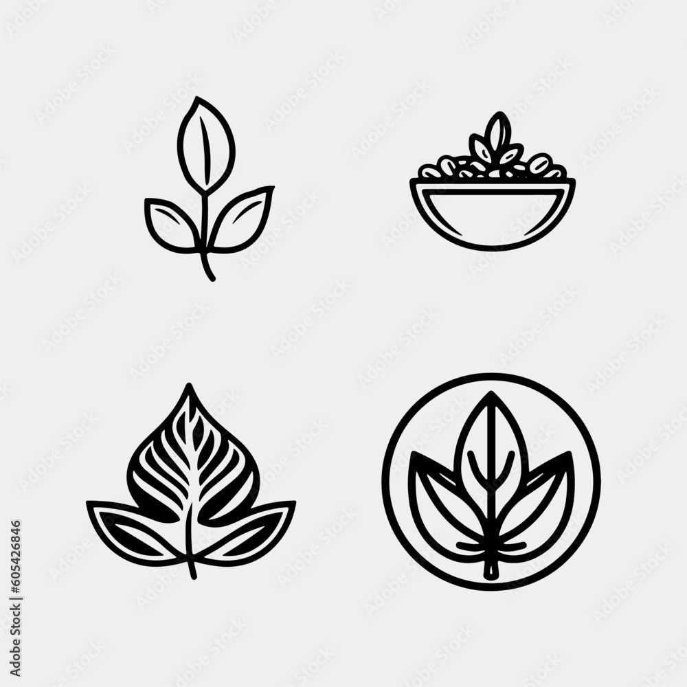 set of vector coffee beans logo template vector icon illustration