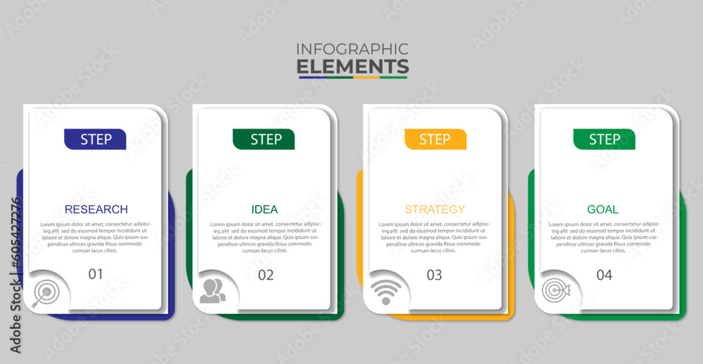 Business infographic design icons 4 options or steps Business infographic design icons 4 options or steps