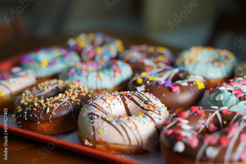 Donuts coloridos e variados photo