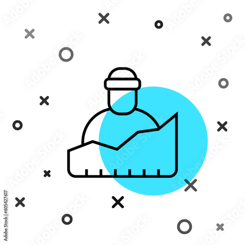 Black line Growth of homeless icon isolated on white background. Homelessness problem. Random dynamic shapes. Vector